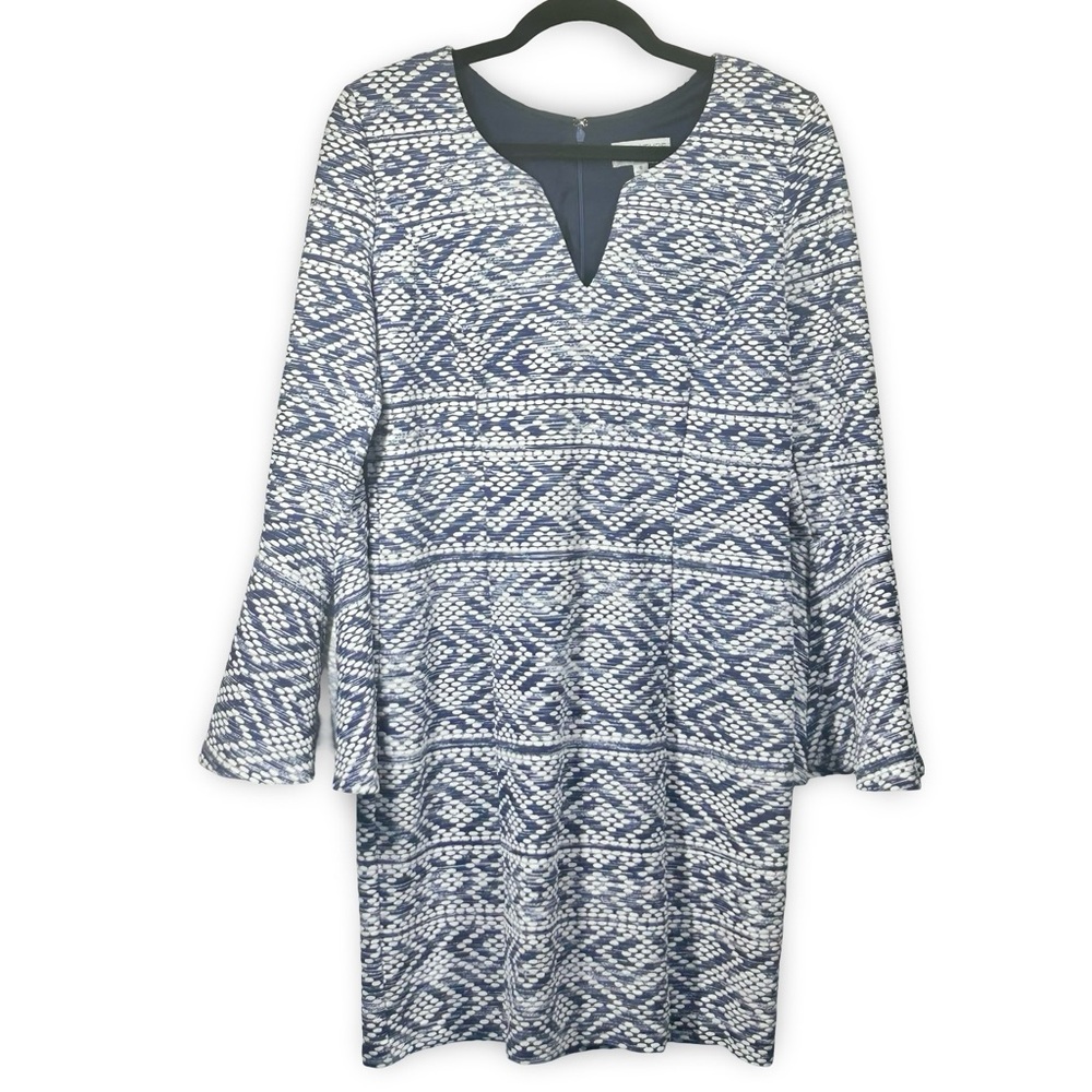 Signature by Robbie Bee Vintage Sheath Dress Size Small Bell Sleeves Tribal